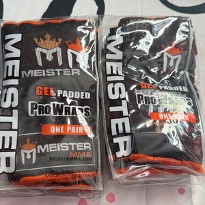 Meister MMA Gel‑Padded Hand Wraps — Sz L/Xl Wrist & Knuckle Protection New
